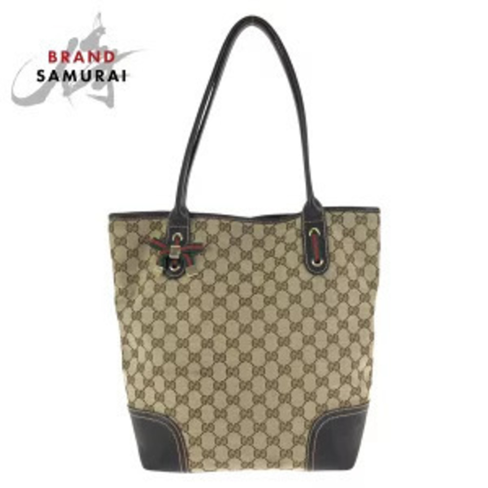 Gucci Princy tote bag shoulder beige brown GG canvas leather